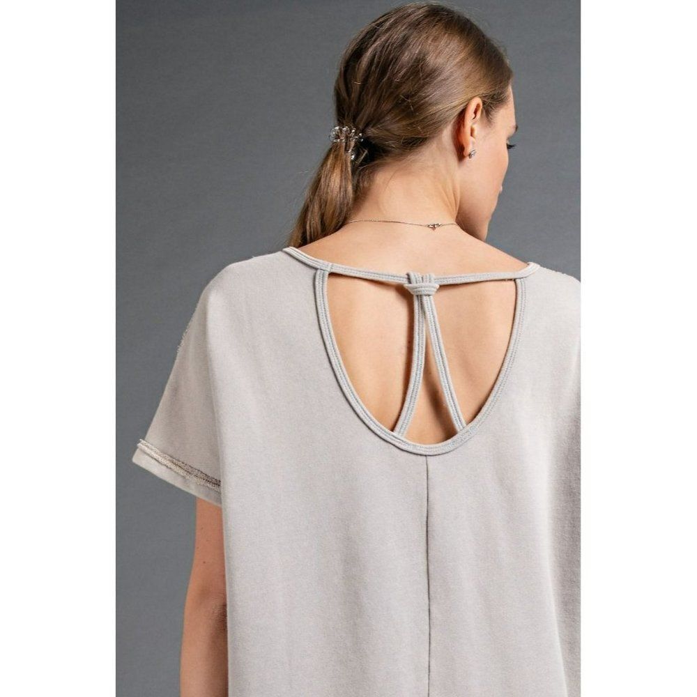 Easel Oversized Mineral Washed Terry Boxy Dress in Grey New S-L ED21953 - Picture 5 of 5